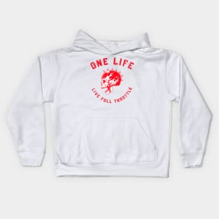 One Life: Live Full Throttle (Faded, Vintage Look) Kids Hoodie